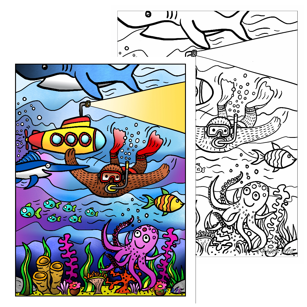 Frank's Bakers' Dozen - 13 Coloring Pages + 6 Bonus Coloring Activities - Instant Digital Download