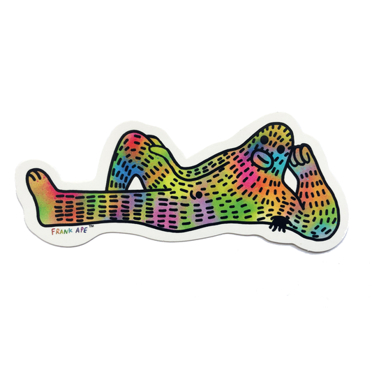 Rainbow Aura Laid Back Frank - Sticker